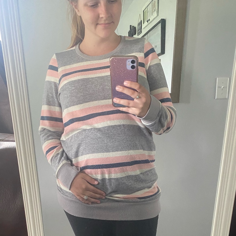 Stripped Maternity Sweater